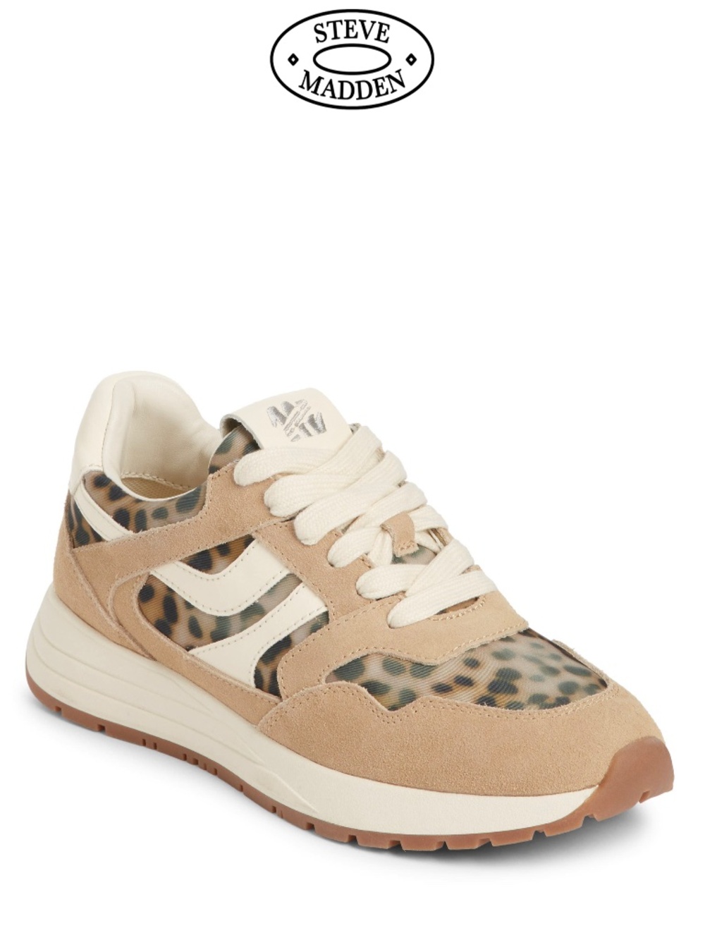 STEVE MADDEN NWT BLUME MIXED MEDIA LEOPARD MULTI LACE-UP SNEAKERS. SIZE 10 M